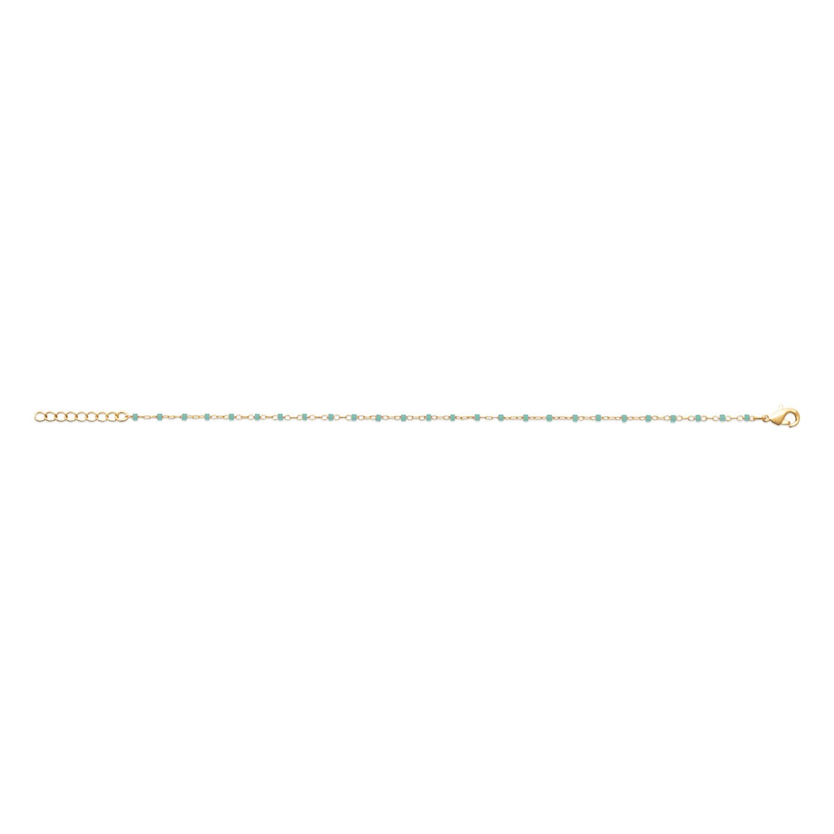 Bracelet Brillaxis plaqué or perles Miyuki turquoise - vue 3