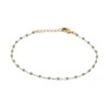Bracelet Brillaxis plaqué or perles Miyuki turquoise - vue V4
