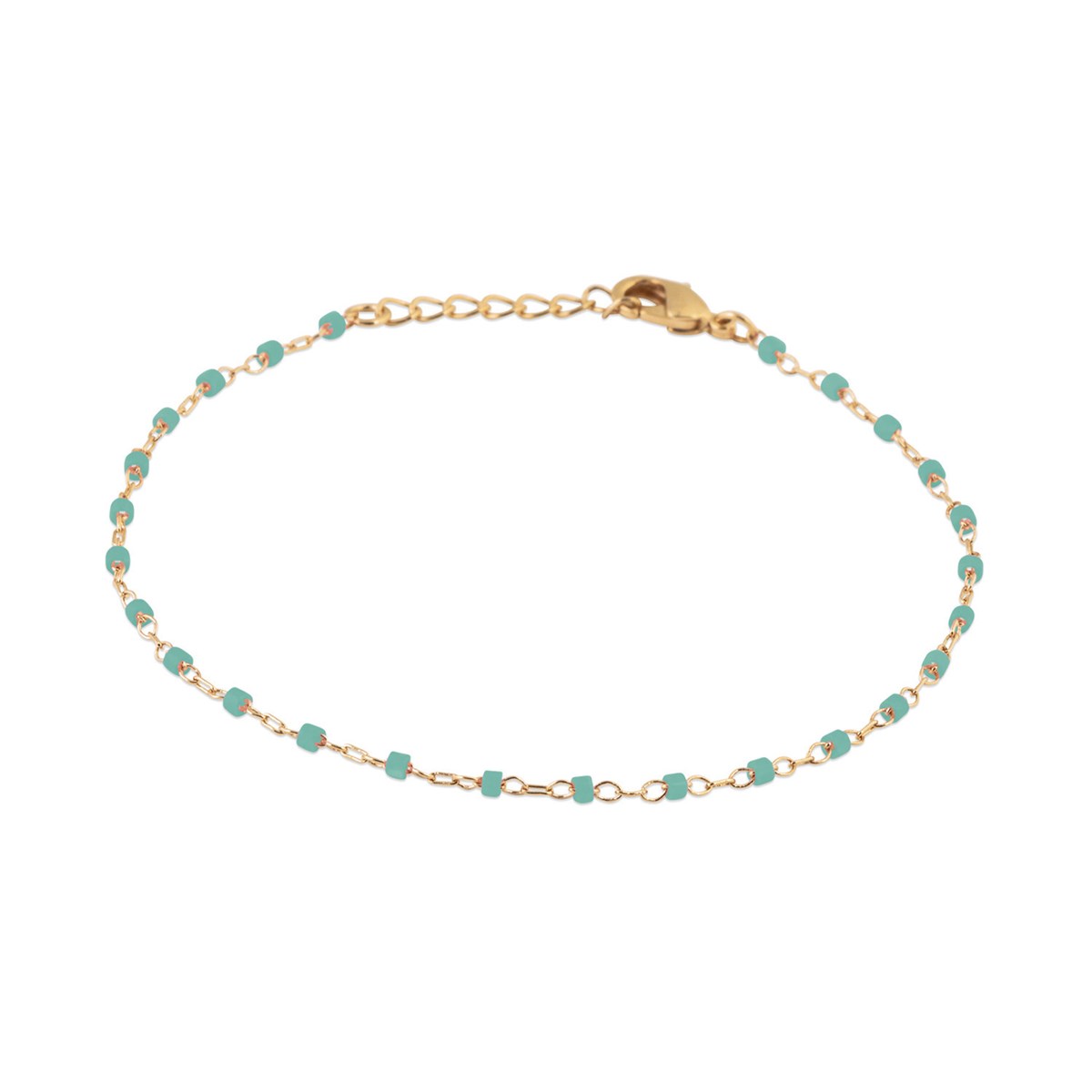 Bracelet Brillaxis plaqué or perles Miyuki turquoise - vue 4