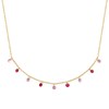 Collier Brillaxis perles de verres camaïeu rose
plaqué or - vue V1