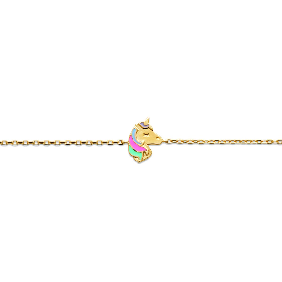 Bracelet enfant Brillaxis licorne plaqué or