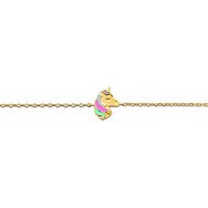 Bracelet enfant Brillaxis licorne plaqué or