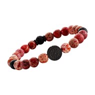 Bracelet homme Jourdan Yasur perles naturelles rouge