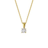Collier solitaire diamant or 18 carats 0.05 ct