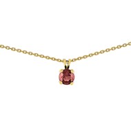 Collier solitaire rubis or jaune 18 carats