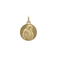 Médaille vierge à l'enfant or jaune 18 carats