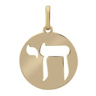 Médaille hébraïque Haï or jaune 18 carats