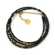 Bracelet multirang Zag Favela acier doré tourmaline