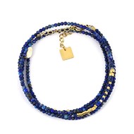 Bracelet multirang Zag Favela acier doré lapis
lazuli