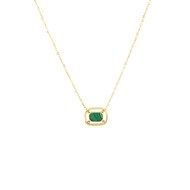 Collier Zag acier doré motif malachite