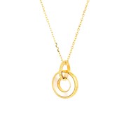 Collier Zag Bijoux double cercle acier doré nacre