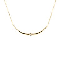 Collier Zag Bijoux ligne incurvée acier doré oxyde