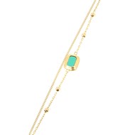 Bracelet Zag Bijoux turquoise et perles acier doré
