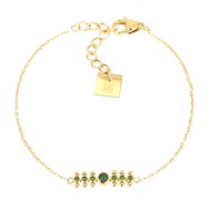 Bracelet Zag Bijoux perle malachite oxydes verts