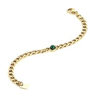 Bracelet Zag Bijoux acier doré et perle en malachite