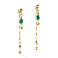 Boucles d'oreilles Coeur de lion Harmony
Perles d'eau douce et malachite or port multiple