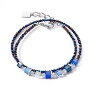 Bracelet double Coeur de lion Joyful Colours
Wrap argenté et bleu