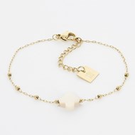 Bracelet Zag Velasquez acier doré nacre
