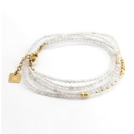 Bracelet multirang Zag Favela acier doré pierre de
lune