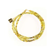Bracelet multirang Zag Favela acier doré olivine
