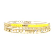Bracelet Zag bIjoux multirangs jaune