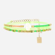 Bracelet Zag Bijoux multirangs vert