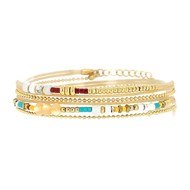 Bracelet Zag Bijoux multi-rang acier doré et blanc