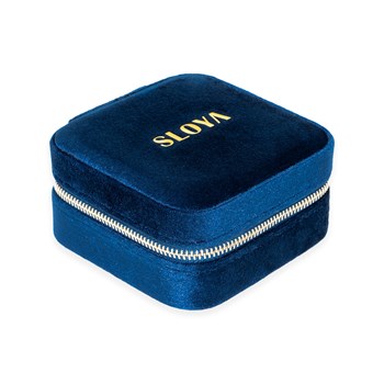 Boîte à bijoux velours bleu lapis-lazuli