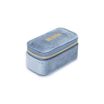 Mini boîte à bijoux velours bleu horizon