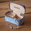 Mini boîte à bijoux velours bleu horizon - vue V5