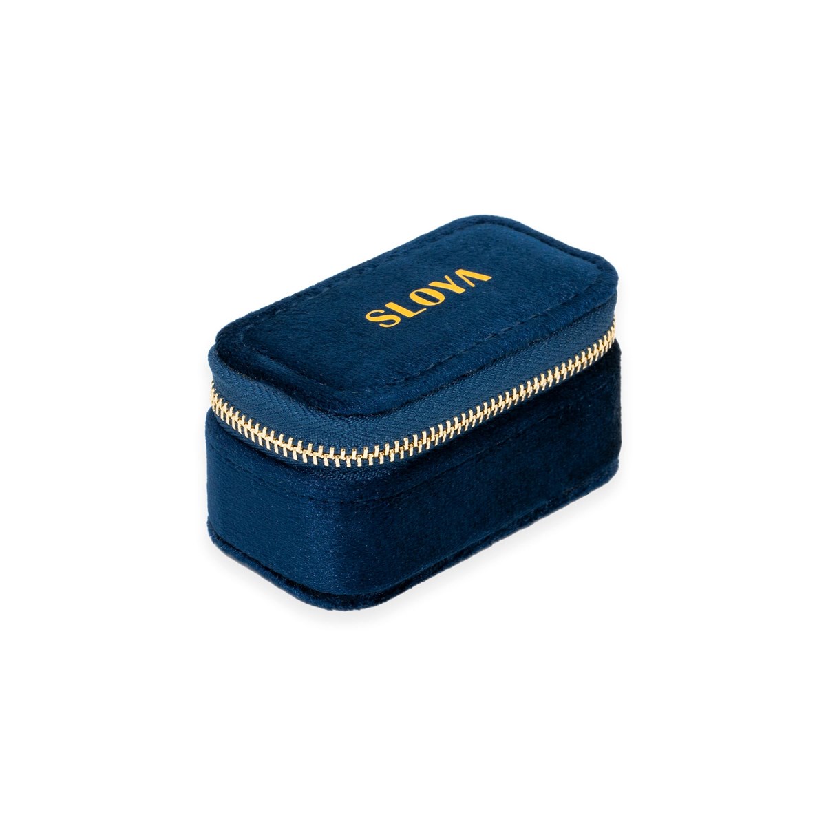 Mini boîte à bijoux velours bleu lapis-lazuli - vue 2