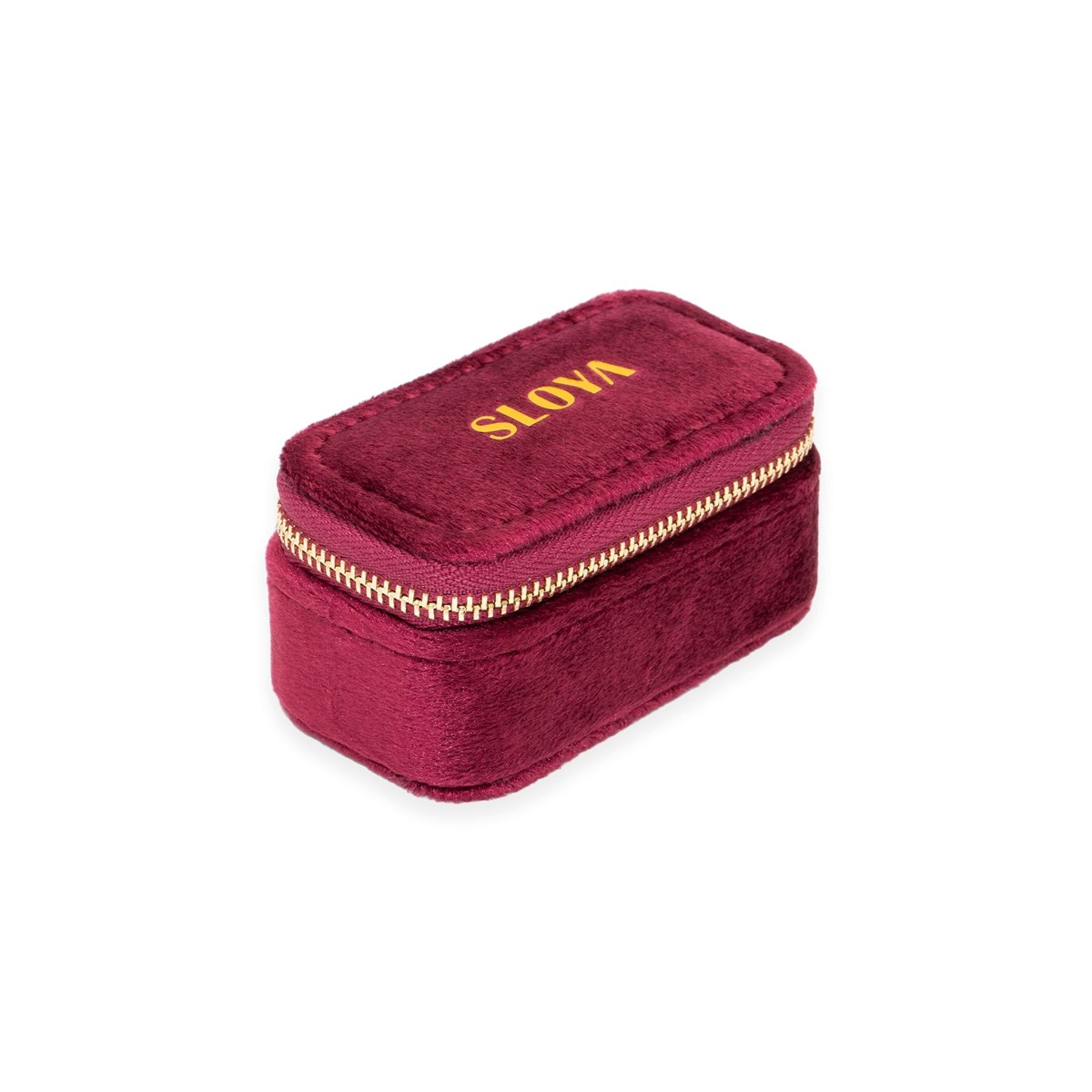 Mini boîte à bijoux velours rouge grenat - vue 2
