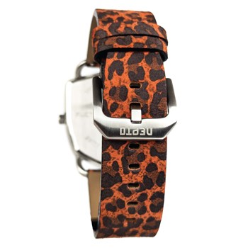 White Reverso - Cuir Léopard Orange