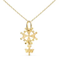 Collier - Médaille Croix Huguenote Or Jaune - Chaine Dorée