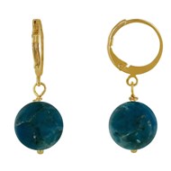 Boucles d'Oreilles Mini Créoles Plaqué Or et Perle d'Apatite Dépolie