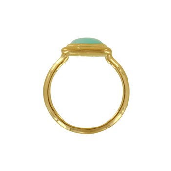 Vierkante vergulde ring met Amazoniet