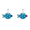 Boucles d'Oreilles Argent 925 Petit Poisson à Pois Emaillée - vue V2
