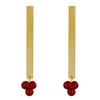 Boucles d'Oreilles Clous Laiton Rectangle Plat et Bouquet de Perles de Verre - vue V2