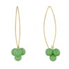 Boucles d'Oreilles Grand Crochet Laiton et Bouquet de Perles de Verre - vue V1