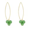Boucles d'Oreilles Grand Crochet Laiton et Bouquet de Perles de Verre - vue V3