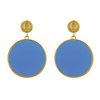 Boucles d'Oreilles Clous Métal Doré Cercle Coloré Translucide - vue V2