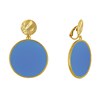 Boucles d'Oreilles Clip Métal Doré Cercle Coloré Translucide - vue V1