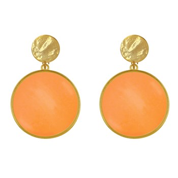 Oorbellen Clip Metaal Goudkleurige Cirkel Doorschijnend