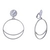 Boucles d'Oreilles Clip Métal Cercle et Croissant de Lune - vue V1