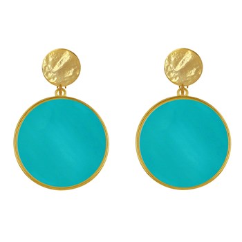 Oorbellen Clip Metaal Goudkleurige Cirkel Doorschijnend