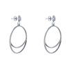 Boucles d'Oreilles Clous Métal Cercle et Croissant de Lune - vue V3