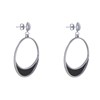 Boucles d'Oreilles Clous Métal Argenté Cercle et Croissant de Lune Translucide Coloré - vue V3