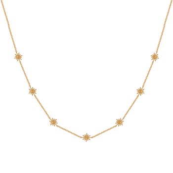 Zeven knikkers vergulde ketting