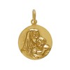 Pendentif Plaqué Or Médaille Ronde Vierge à l'Enfant - vue V1