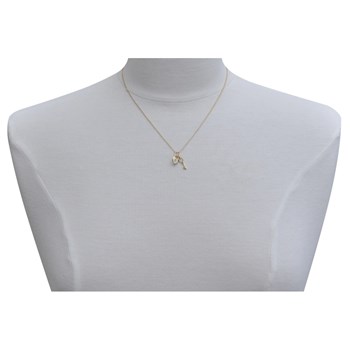 Collier Plaqué Or Breloques Cadenas Coeur et Clé